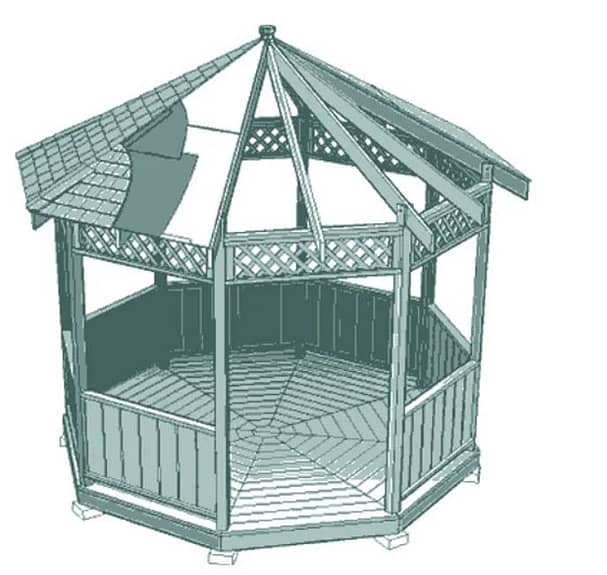 image of a gazebo from teds woodworking plans
